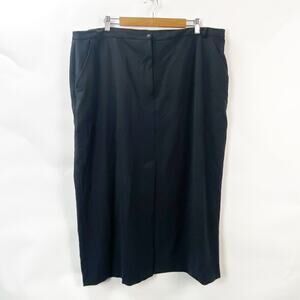 Maggie McNaughton 22W Plus Womens Black Career Straight Midi Skirt